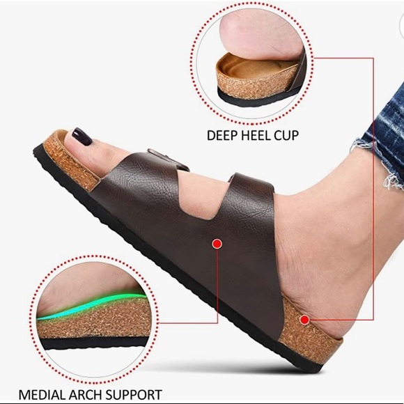 Aerothotic Women’s Arch Support Cork Footbed Slide Sandals - Picture 3 of 8